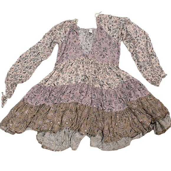 tiger lily floral tired mini dress